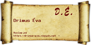Drimus Éva névjegykártya