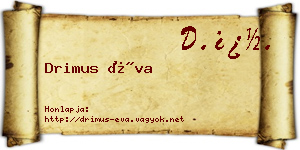 Drimus Éva névjegykártya